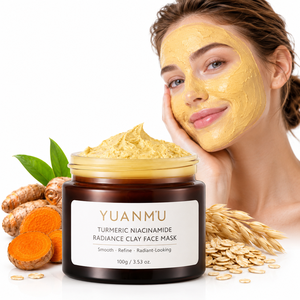 Mascarilla Facial Vegana <span class=keywords><strong>de</strong></span> Cúrcuma y Niacinamida para un Tono <span class=keywords><strong>de</strong></span> Piel Uniforme, Mascarilla <span class=keywords><strong>de</strong></span> Arcilla Iluminadora para Manchas Oscuras - Product Image 1