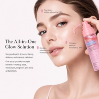 Sérum Brume Gelée de Collagène Rose PDRN OEM 100ml, Brume Visage Hydratante 2-en-1 à l'Eau de Rose pour Préparation Maquillage & Réparation de la Barrière Cutanée