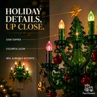 Lumière de nuit à brancher sur prise murale pour sapin de Noël, certifiée IP65, en PVC, ampoule multicolore en forme de bougie, décoration de lustre de Noël, étoiles, cloches, boules