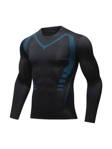 Großhandel Heißer Verkauf Langarm Herren Sport Gym Muscleman Sport Slim Fit T-Shirt Muskelaufbau Männer O-Ausschnitt Kompressions-Gym-T-Shirt - Product Image 2