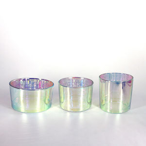 Pot à <span class=keywords><strong>bougie</strong></span> de luxe FENGJUN, récipient en verre irisé avec fermeture métallique, décoration d'intérieur de luxe - Product Image 1