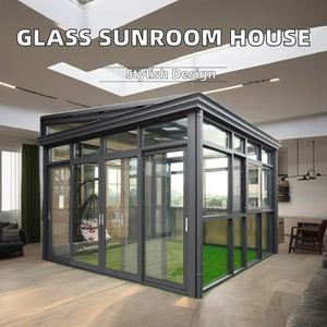 Casa de Cristal de Diseño Moderno y Jardín de Invierno <span class=keywords><strong>con</strong></span> Estructura Impermeable y Vidrio Templado Inclinado Triangular Plano para Villas - Product Image 4