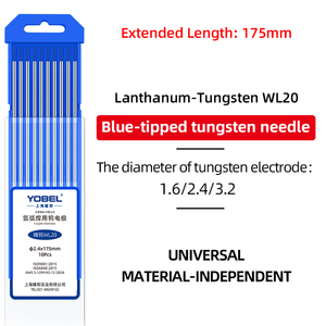 WT20 thoriated 175mm đỏ <span class=keywords><strong>Tig</strong></span> Hàn vonfram điện cực chính xác thép không gỉ chế tạo Mẹo kim vonfram Đỏ - Product Image 3