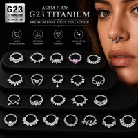 Anneau de nez articulé CRYSPURE G23 en titane ASTM F136 avec zircon, hypoallergénique, pour femme, piercing corporel tendance pour mariage