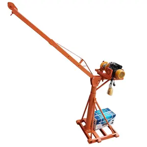 2023 Hot Selling House Building Materials Portable 300kg Small Boom Lift Mini Crane