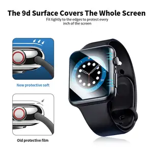 LFD901 Jam Tangan Pintar Hidrogel 3D Pelindung Layar Film Pelindung untuk Jam Tangan Apple 41Mm 45Mm 42Mm 44Mm Seri 7 6 2 3 4 5