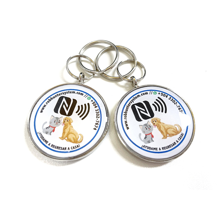 Pet dog anti lost NFC tags nfc+ ABS keychain keychain custom logo rfid