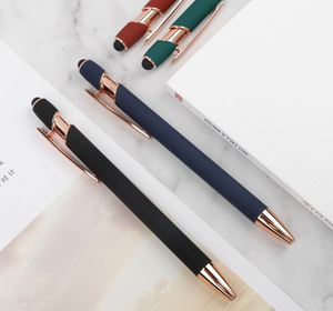 Stylo à bille en aluminium rose doré Maggi 0,7 mm Gel Coil Oblique Mouth Press Métal Sablage Publicitaire Stylo gel Cadeaux - Product Image 3