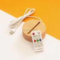 Vente en gros Veilleuse en bois de hêtre moderne LED Base de support de lampe en pierre Logo personnalisé Décoration en bois poli Souvenir Coffre-fort Moderne