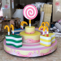 Manège d'intérieur sur le thème des bonbons Moetry, ensemble d'équipements de jeu souple pour tout-petits, mini carrousel pour enfants