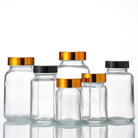Bouteilles transparentes en forme de capsule : 50 ml, 60 ml, 80 ml, 100 ml, 120 ml, 150 ml, 200 ml. Flacons pour comprimés : flacons en verre pour produits de santé.