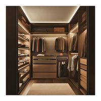 Système de dressing ouvert de luxe pour chambre de couple, armoire de rangement, meubles design en bois