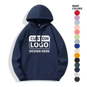 Free Sample Unisex Custom Logo Print Essentials 100% Cotton Blank Drop Shoulder Heavyweight Hoodie Men's Sweatshirts Hoodies