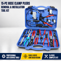 Kit de 15 Pièces d'Outils de Démontage de Colliers de Serrage pour Tuyaux d'Eau et de Carburant de Radiateur Automobile Super Complet