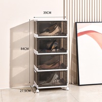 Conteneur de stockage de chaussures pliable durable en plastique sans installation de haute qualité à bas prix Kworld pour la maison