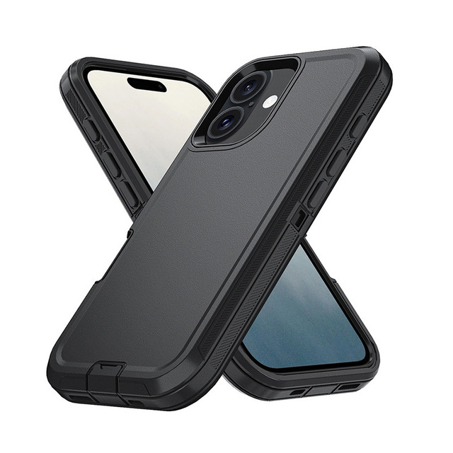 For 16 17 All-Covering Three-in-One Business Design Shockproof TPU+PC Mobile Phone Case Bracket Holder Compatible for 15