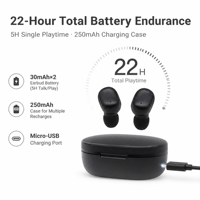 Écouteurs TWS BT Mini Earbud V5.2 ANT avec étui de charge, longue durée de vie de la batterie, écouteurs pour le sport/le téléphone/les déplacements OEM/ODM