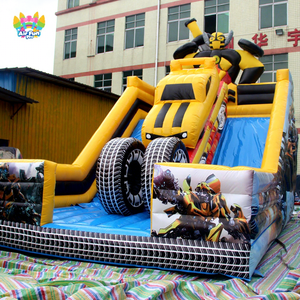Grand toboggan gonflable commercial, toboggan aquatique gonflable coloré à thème, aire <span class=keywords><strong>de</strong></span> <span class=keywords><strong>jeux</strong></span> gonflable extérieure, toboggan aquatique en PVC - Product Image 1
