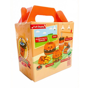 Bangun Dunia Makanan Cepat Saji Anda Sendiri 60+ Pcs Set Blok Bangunan Kreatif Mainan Anak dengan Model <span class=keywords><strong>Burger</strong></span>/Kentang Goreng/Minuman - Product Image 3