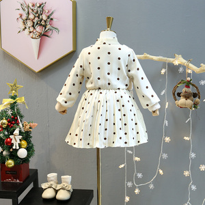 Nouvelles Robes de Soirée Modernes en Chiffon pour Filles, Style Princesse, pour Bébé Fille, Hiver, Corée, avec Manteau Assorti – Styles en Vente - Product Image 2