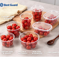 Barquette en plastique PET transparente ventilée, recyclable, personnalisée, pour tomates cerises, emballage jetable en forme de coquille