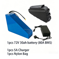 Batterie au lithium NCM 72V 30ah 20S6P 3000W en forme de triangle 80A BMS pour vélo électrique, scooter, moto avec chargeur 5A