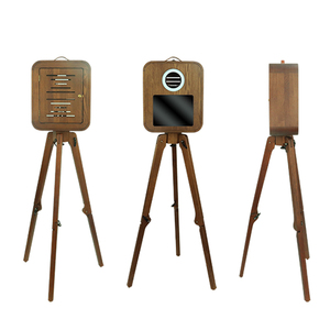 תא צילום מעץ אלון אדום רטרו 130W של TOPS למצלמה עם שירות עצמי והדפסה מיידית ועיצוב וינטג' - Product Image 6