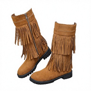 Botas de Lona para Mujer, Talla Grande 36-43, Punta Redonda, Cierre de Cremallera, Estilo Moderno, Altura Media de Pantorrilla - Product Image 3