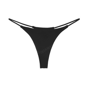 Culotte string taille basse 5 couleurs, double couche, à nouer devant, en nylon, sexy, invisible, pour le yoga et le fitness - Product Image 6