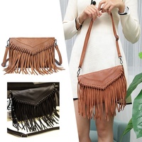 PB500 femmes luxe dames glands sacs à main franges PU cuir sac à main carré sac à bandoulière Vintage PU cuir noir gland
