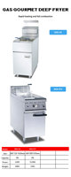 Friteuse commerciale indépendante verticale à cylindre unique et à double écran pour frites au gaz avec armoire pour machine alimentaire