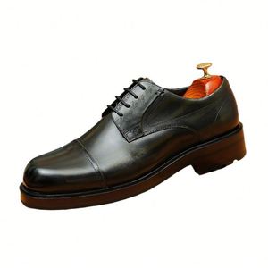 Zapatos de Vestir Oxford Derby de Cuero de Grano Completo de Primera Calidad para Hombre, Hechos a Mano, Formales de Negocios, de Oficina, de Cuero Genuino, Cómodos - Product Image 2