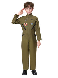Costume <span class=keywords><strong>de</strong></span> pilote <span class=keywords><strong>de</strong></span> chasse pour garçons Costume <span class=keywords><strong>de</strong></span> pilote <span class=keywords><strong>de</strong></span> chasse pour enfants Garçons <span class=keywords><strong>Air</strong></span> Polit Army Aviator Dress up Halloween Career Day Cosplay Outfits - Product Image 5