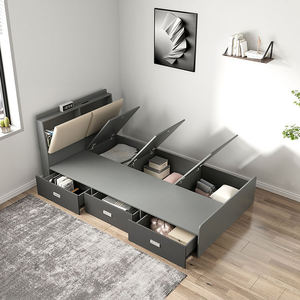 <strong>Modern</strong> <strong>Cama</strong> Bedroom Furniture Smart Leather Bed Multifunction Storage Single Bed With Drawer USB - Product Image 3