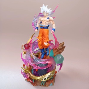 Figurine Anime Dragon Ball Son <span class=keywords><strong>Goku</strong></span> Ultra Instinct <span class=keywords><strong>Cheveux</strong></span> Blancs Lumineuse, Produit Phare, Ornement de Bureau - Product Image 1