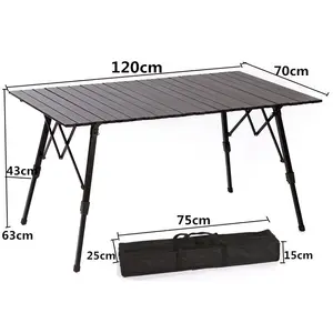 Table de Camping pliante en aluminium, Portable et réglable pour barbecue pique-nique en plein air