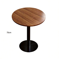 Ensemble table à manger en bois brun rétro et chaises rembourrées - Design pliable moderne et minimaliste pour cafés commerciaux et salons de thé