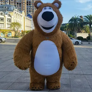 Şişme Bear ayı maskot kostüm Fursuit peluş yetişkin Anime Cosplay özel Mascotte karnaval hayvan