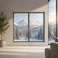 Fenêtre à battant moderne en bois et aluminium, triple vitrage trempé Low-E, isolante thermiquement, certifiée Energy Star, pour hôtel