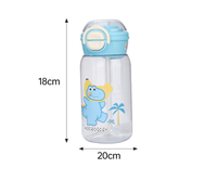 Nouvelle gourde portable anti-fuite en PC souple à double compartiment, motif dessin animé, avec paille, pour filles et enfants, disponible en gros
