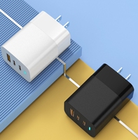 Chargeur GaN 65W USB C Adaptateur secteur à charge rapide pour ordinateur portable Téléphone portable Type C 65W Adaptateur chargeur de voyage portable