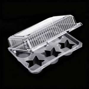 Barquette alimentaire thermoformée personnalisée en <span class=keywords><strong>PET</strong></span>, barquette en plastique transparent de qualité alimentaire à 6 compartiments pour gâteaux et desserts - Product Image 4