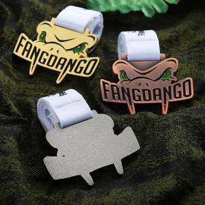 Medallas Personalizadas de Oro, Plata, Cobre y Aleación de Zinc, Medalla de Metal con Esmalte Suave, Diseño de Cocodrilo en 3D, Medallas con Forma para Personalizar - Product Image 3