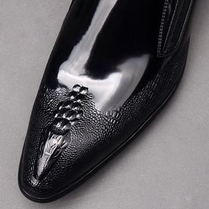 Chaussures habillées en cuir pour hommes, style européen, à bout pointu, à enfiler, pour l'automne, petite taille 35 - Product Image 4