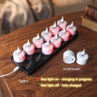 Ensemble de bougies LED rechargeables magnétiques avec base de charge inductive, bougies LED sans flamme pour bar, mariage, décoration de la maison