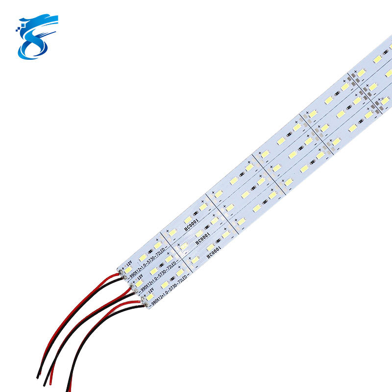 SMD5730 High Brightness 72/144 LED Hard Strip 100cm Warm White Aluminum Bar Lights Remote Control DC12V Input