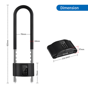 Lucchetto Intelligente per Bicicletta in Acciaio Inox <span class=keywords><strong>con</strong></span> App Tuya, Serratura <span class=keywords><strong>con</strong></span> Impronta Digitale per Auto e <span class=keywords><strong>Moto</strong></span> - Product Image 4