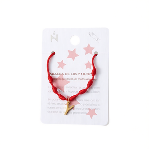 Pulsera de siete nudos Angelina, cuerda roja, amuleto de cruz dorada, protección religiosa, joyería de moda, regalo unisex - Product Image 1