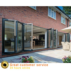 Entrée italienne Miroir de porte extérieur surdimensionné Accordéon coulissant en verre pliable moderne pour devantures de magasins résidentiels - Product Image 3