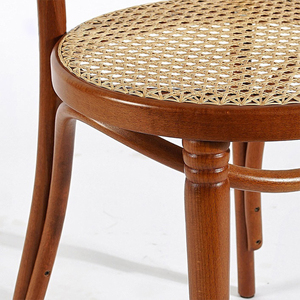<strong>Mahogany</strong> Bentwood <strong>Dining</strong> <strong>Chair</strong> with Rattan Back and Seat - Product Image 3